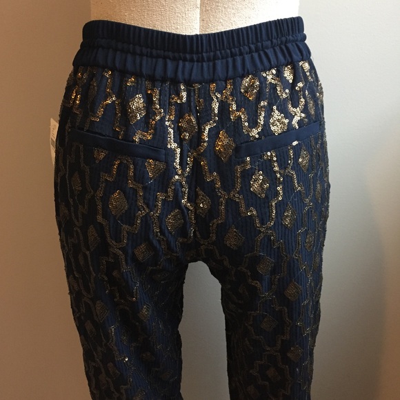 Anthropologie NWT Sequin Jogger Pants - Picture 6 of 7